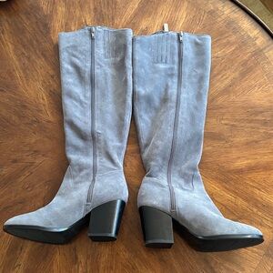 NW/OT Nine West Gray Suede Mid-Calf Boots